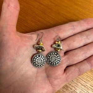 Chico's Mat Silver & Gold Earrings